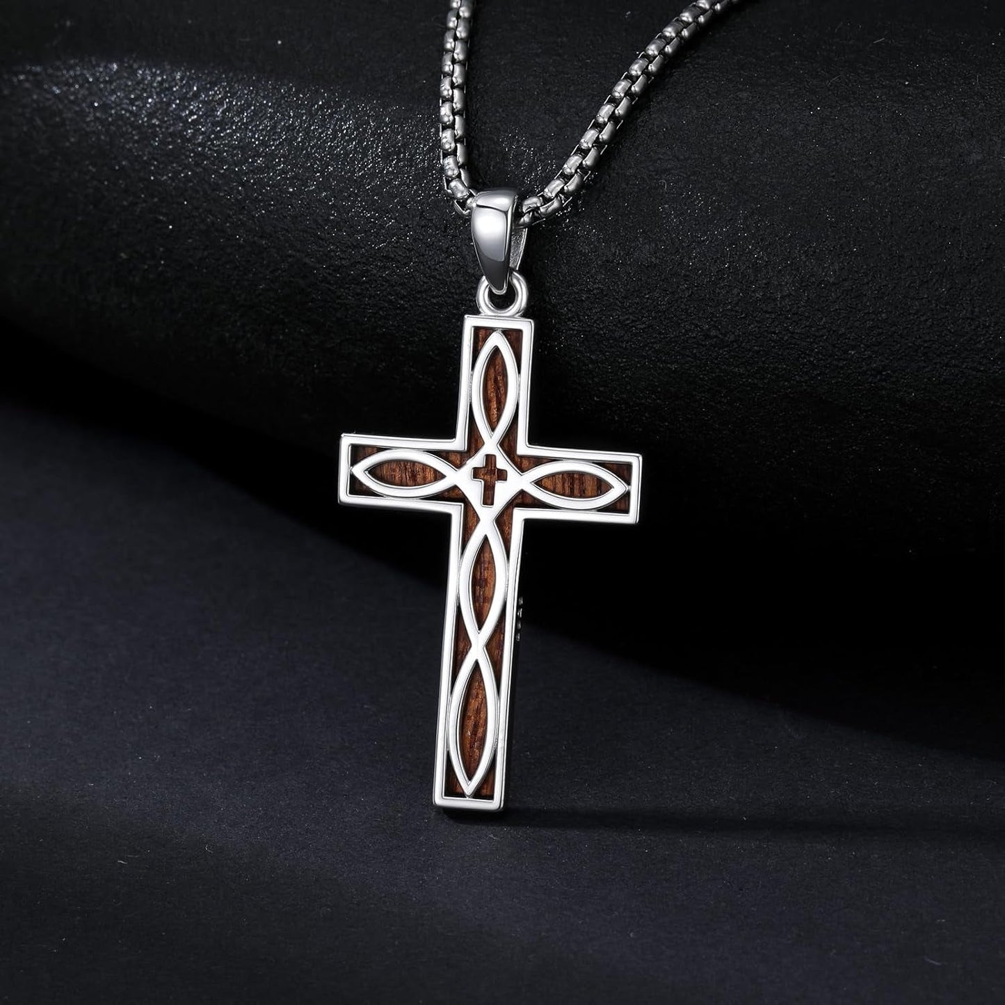 Cross Necklace 925 Sterling Silver Cross Necklace Cross Pendant Christian Religious Cross Jewelry Gifts for Men Women