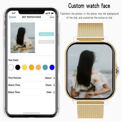 LIGE New Women Smart Watch Men 1.69" Color Screen Full touch Bluetooth Call Smart Bracelet Life Waterproof Fitness Tracker Ladies Health Bracelets Relogio Smartwatch+Gift