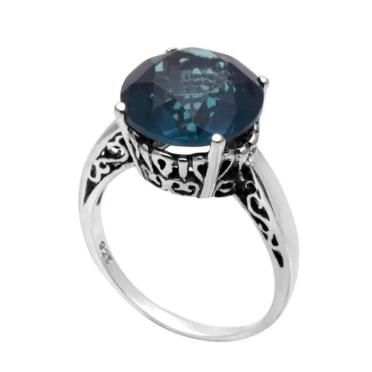 Special Blue Sapphire Vintage Ring for Women Antique 925 Sterling Silver Size 5 to 10 Wedding Ring