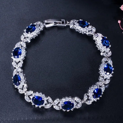 CANDICE 2023 New Summer Design Sterling Silver Plated Blue Crystal Bracelets For Women Fashion Jewelry
