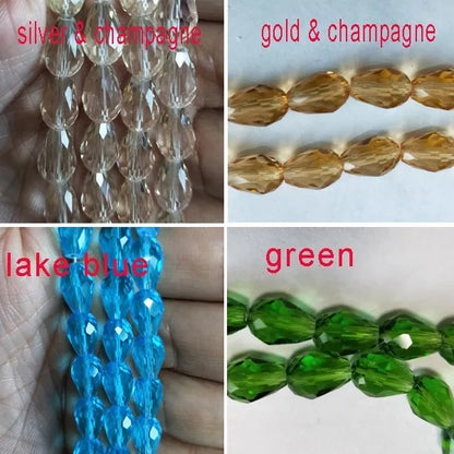 Multi-Color Top Quality Crystal Tear Drop Shape Beads Crystal Glass Beads Loose Spacer round Beads for Jewelry Making