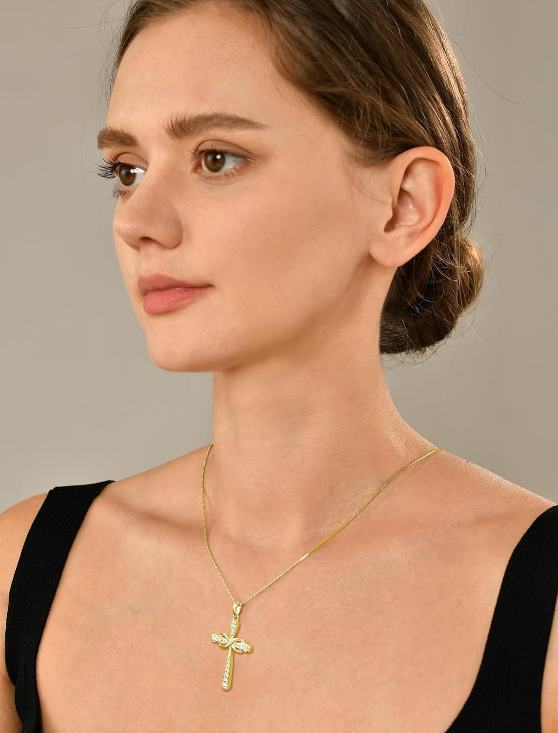 925 Sterling Silver Cross Necklace for Women Halo Infinity Pendant Birthstone Jewelry for Mom