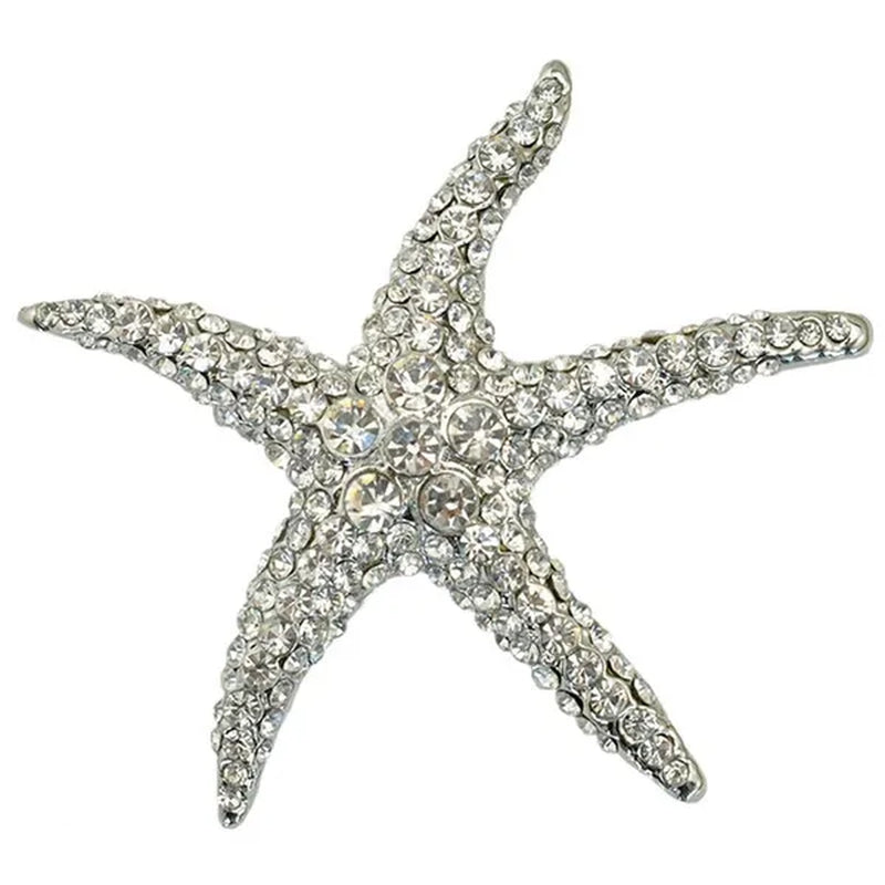 Starfish Brooches Blue Rhinestone Starfish Brooch Fashion Colorful Bridesmaid Wedding for Woman