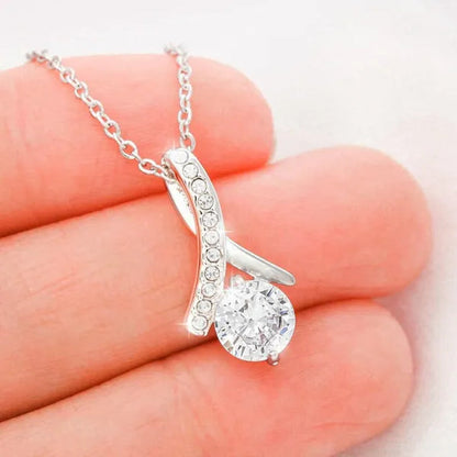 Beautiful Necklace to My Daughter Daughter Jewelry From Mom,S925 Sterling Silver Cubic Zirconia Alluring Necklace