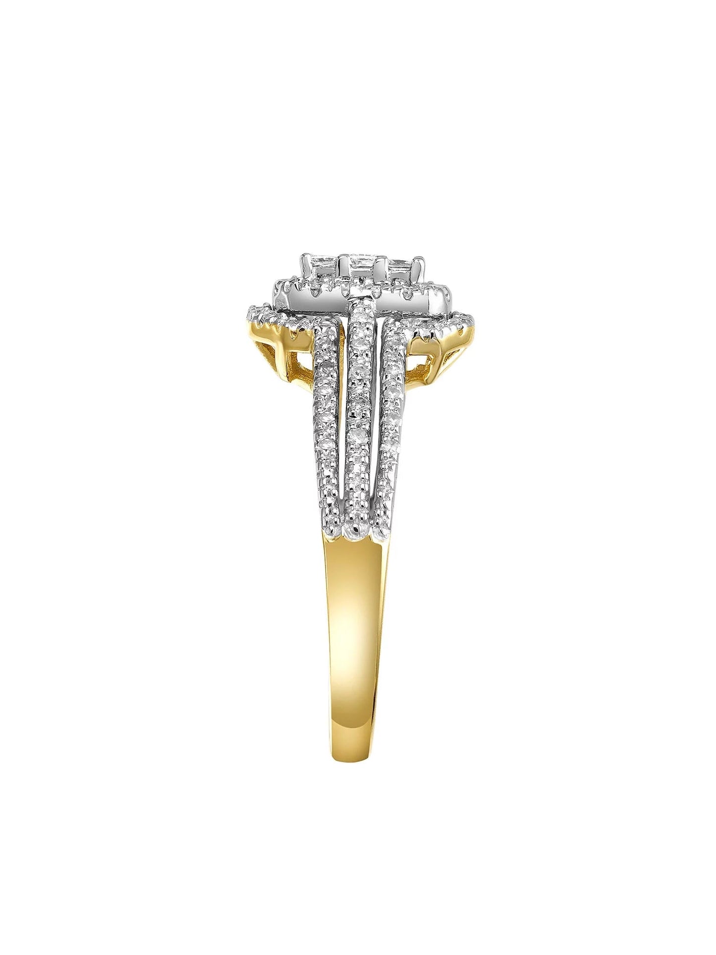 3/8Ctw 10KT Yellow Gold Emerald Limited Edition Genuine Certified Diamond Ring by