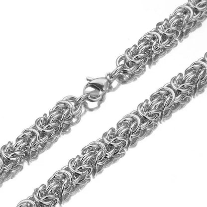 6/8/11mm Men Chain Silver Byzantine Stainless Steel Curb Chain Cuban Necklace 16"-40" Bracelet 7"-11"