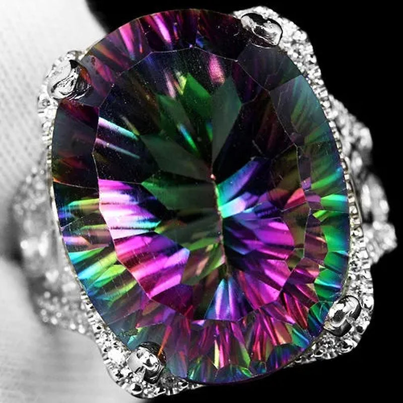Fashion Classic Lady'S Multicolor Sapphire Jewelry Ring Size 6-10