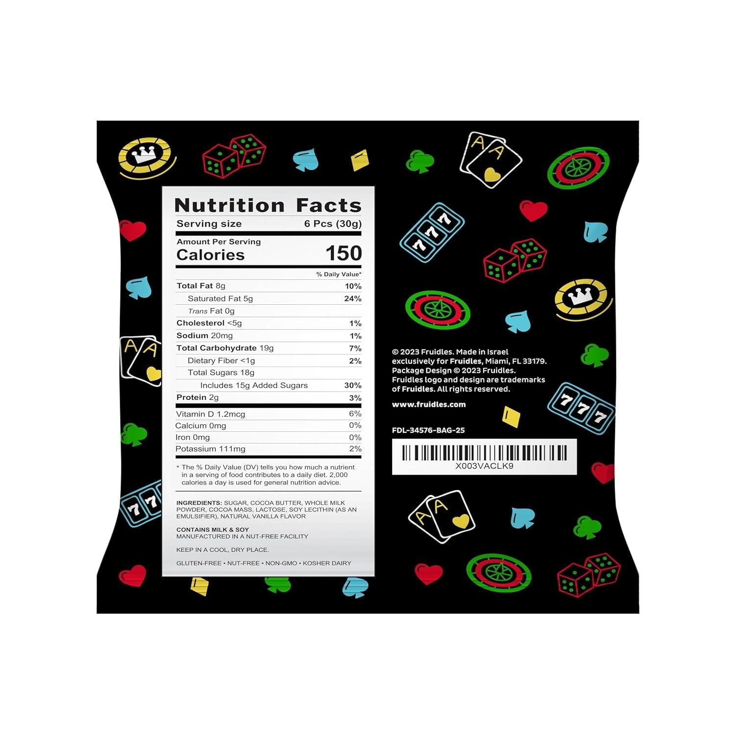 Casino Poker Chips, Belgian Milk Chocolate Coins, Kosher Certified Dairy, Non GMO (25-Pack)
