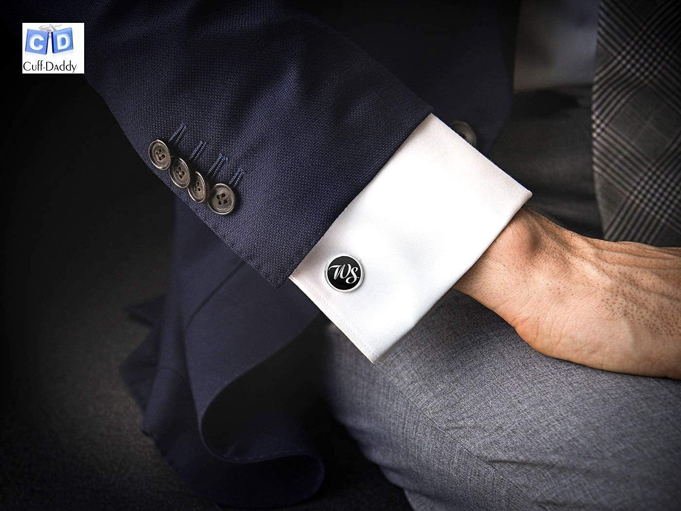 Solid Sterling Silver Mother of Pearl Tuxedo Cufflinks and Studs Formal Set by