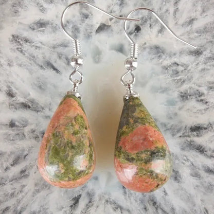 1 Pair 13X20MM Amethyst Clear Quartz Lapis Lazuli Turquoise Rose Quartz Opal Obsidian Jasper Drop Cone Bead Hook Dangle Diy Earrings