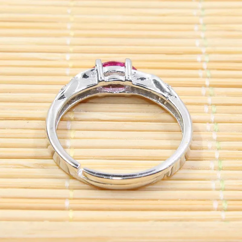 Elegant silver ruby for girl 3 mm * 6 mm natural Myanmar ruby ring 925 sterling silver ruby ring romantic gift for girlfriend