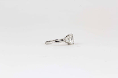 3 Carat GIA Radiant Cut Diamond Platinum Three Stone Engagement Ring