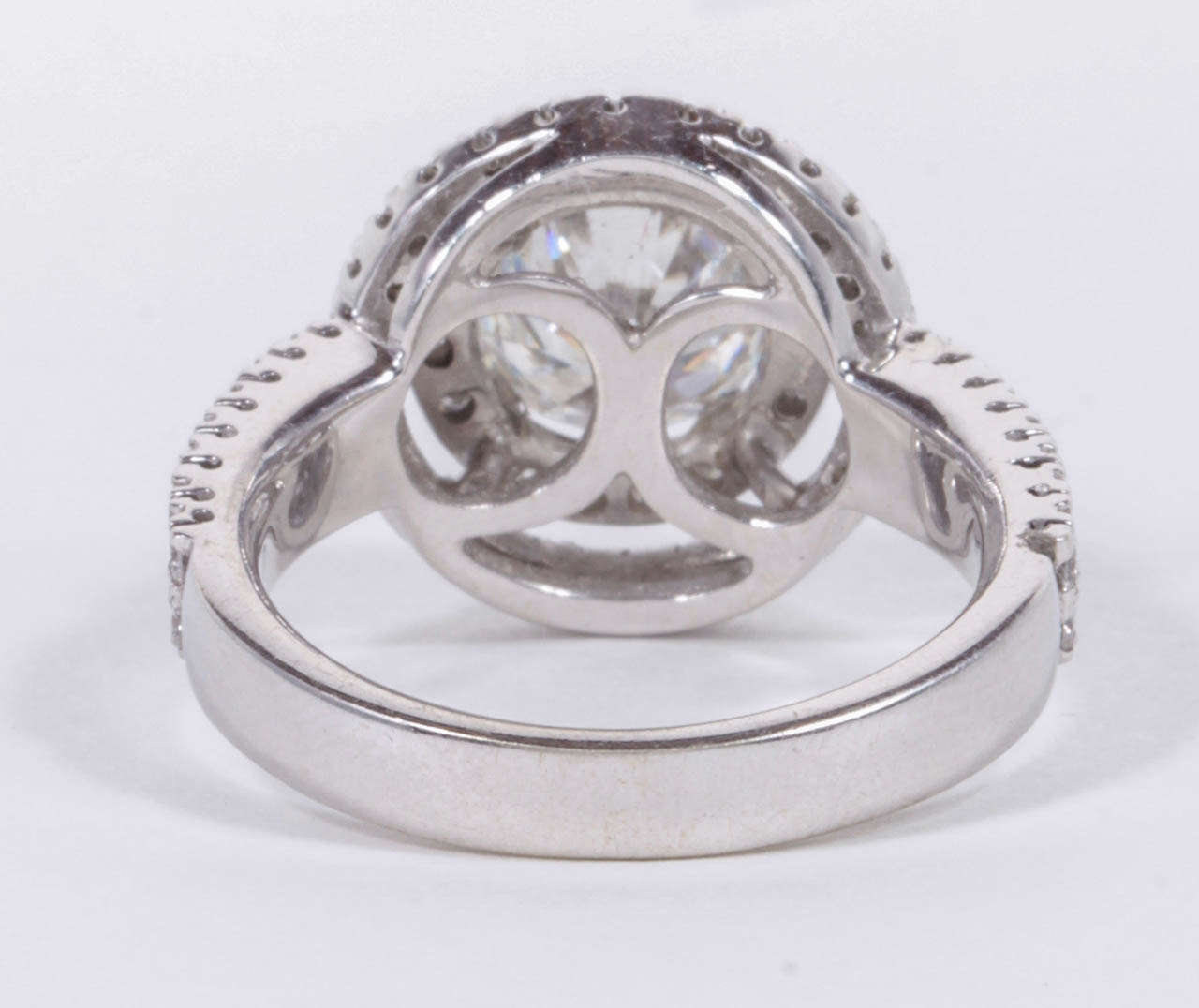 GIA Certified 1.70 Carat Round Diamond Double Halo Engagement Ring