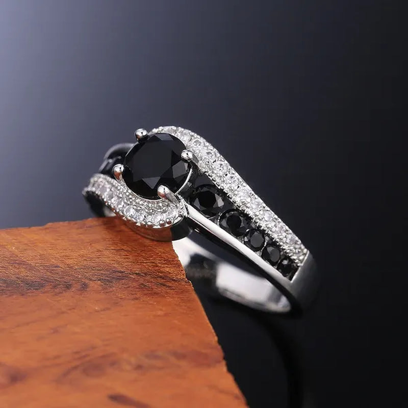 Special-interest blue Stone Women Wedding Ring Dazzling Zircon Delicate Gift Top Quality Female Classic Jewelry（Size:5-11)