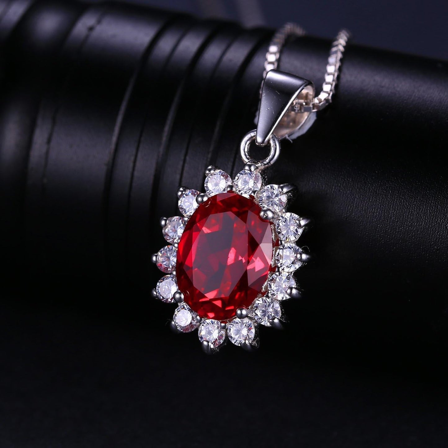 Princess Diana Kate Middleton Natural Amethyst Citrine Garnet Peridot Topaz Created Ruby Sapphire Simulated Emerald Pendant Necklace for Women, 925 Sterling Silver Gemstone Jewelry Set