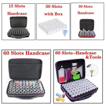 DIY Diamond Painting Accessories 15/30/ 60-Slot Diamond Painting Storage Box Tools for Diamond Art Embroidery Bead Storage