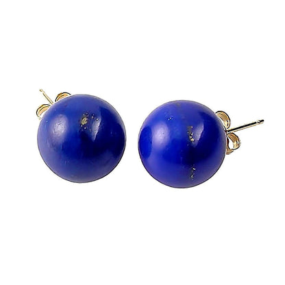 Trustmark 14K Yellow Gold 8Mm Natural Lapis Lazuli Ball Stud Earrings