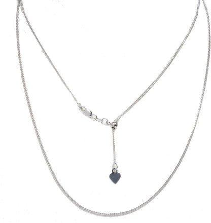 14Kt Solid Gold Adjustable Wheat Link Chain 1.2 Mm 14", 16",18" 20" Easy Slide, Lobster Claw Clasp Gift for Women