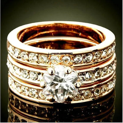 3-In-1/Set GP Charm Wedding Band Rings Jewelry Sz6-10