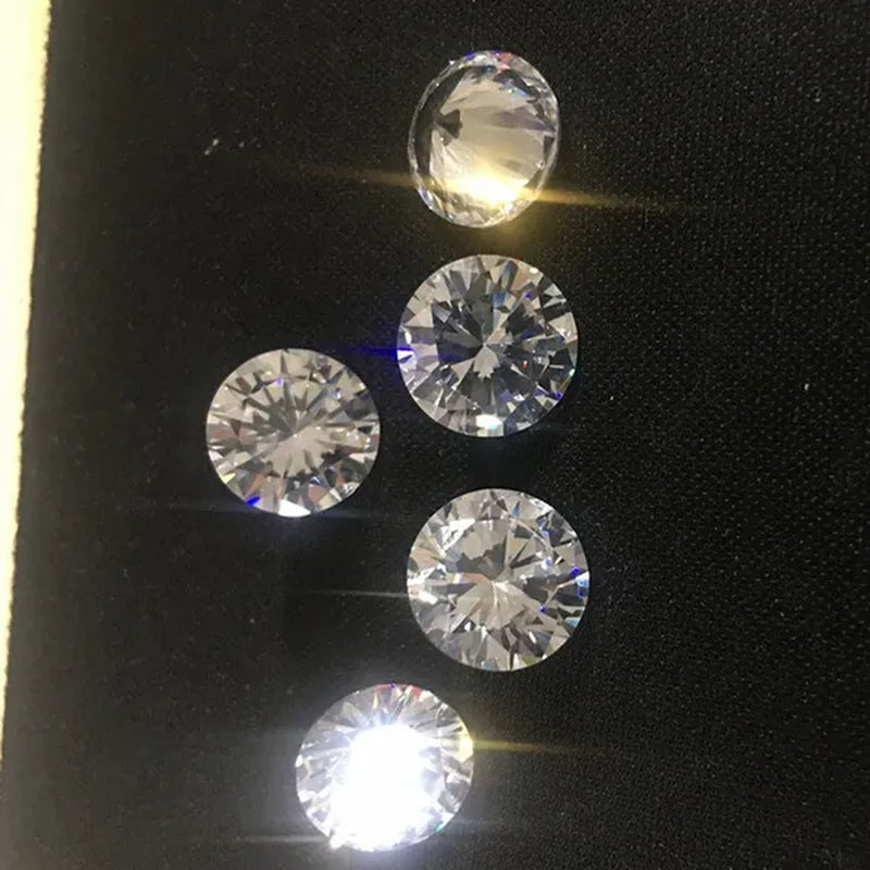 100pcs AAAAA Grade White 4-12mm Loose Zircon Stone Round Cut Cubic Zirconia
