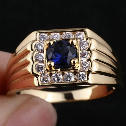 Mens Finish Ring Round Stone Size Boyfriend Gift