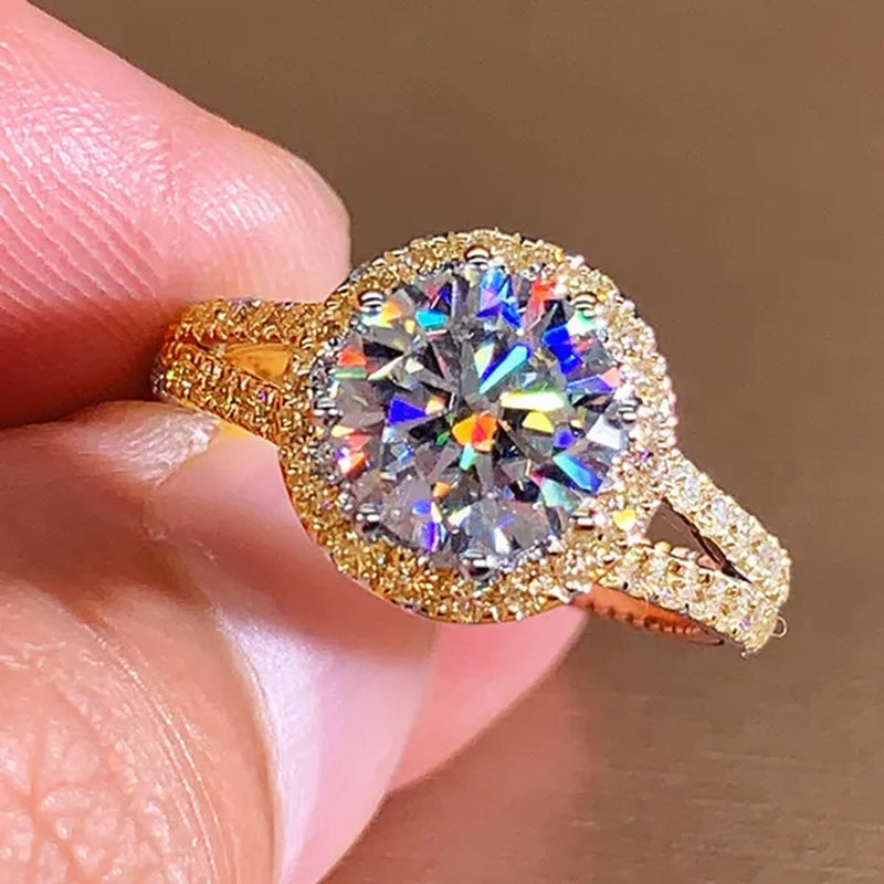 Luxury Women'S Fashion Silver Color Ring Elegant Female Engagement Wedding Party Anniversary Gift