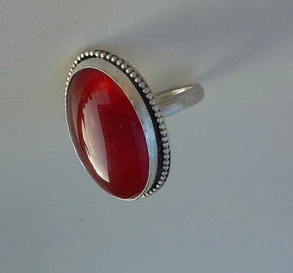 Sparking Red Onyx Ring 925 Sterling Silver and Natural Gemstone for Women Engagement Wedding Luxury Fine Jewelry Size 4-12