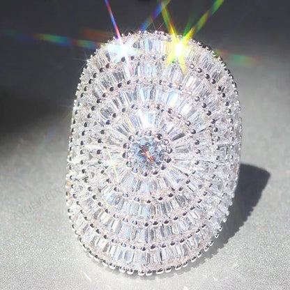 Luxury Cubic zirconia Statement Huge Multilayer Ring Wedding Bride Engagement Band Charm Women Ring JewelryWedding Bride Engagement Band Charm Ring