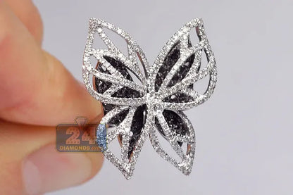 Dazzling 925 Sterling Silver Natural Gemstone White Sapphire Diamond Butterfly Brand Ring Wedding Engagement Jewelry