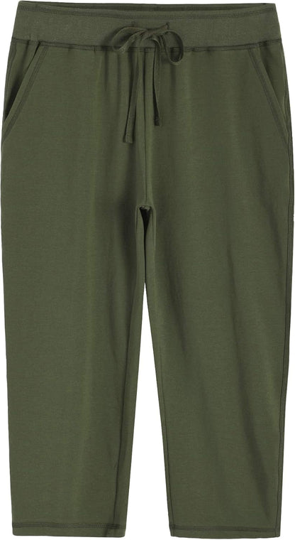 Women'S Knit Sweatpants Capri Pants with Pockets