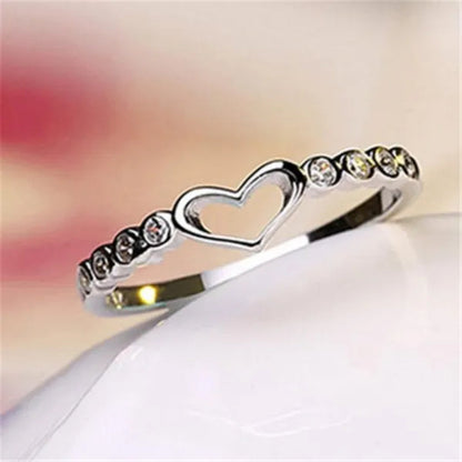 Love Ring 925 Sterling Silver Blue Sapphire Ring Gemstone Heart Ring Women'S Fashion Rings