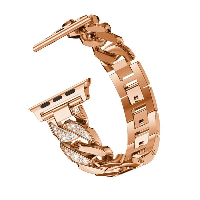 Diamond Stainless Steel Strap for Smart Watch Ultra 2/Ultra 49mm 9 8 SE 7 41mm 45mm 40mm 44mm 38mm 42mm 40mm Girl/Women Ultra-thin Metal Bracelet for Iwatch Serie 6 5 4 3