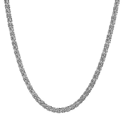 6/8/11mm Men Chain Silver Byzantine Stainless Steel Curb Chain Cuban Necklace 16"-40" Bracelet 7"-11"