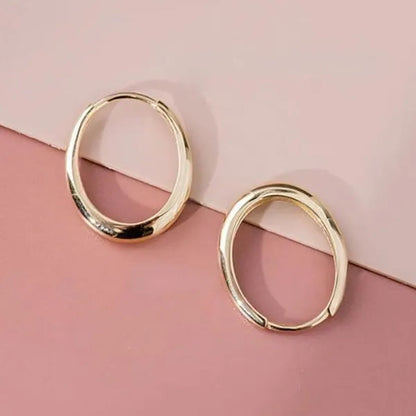Gold Plated Hoop Earrings for Women Casual Party Simple Circle Earrings Jewelry