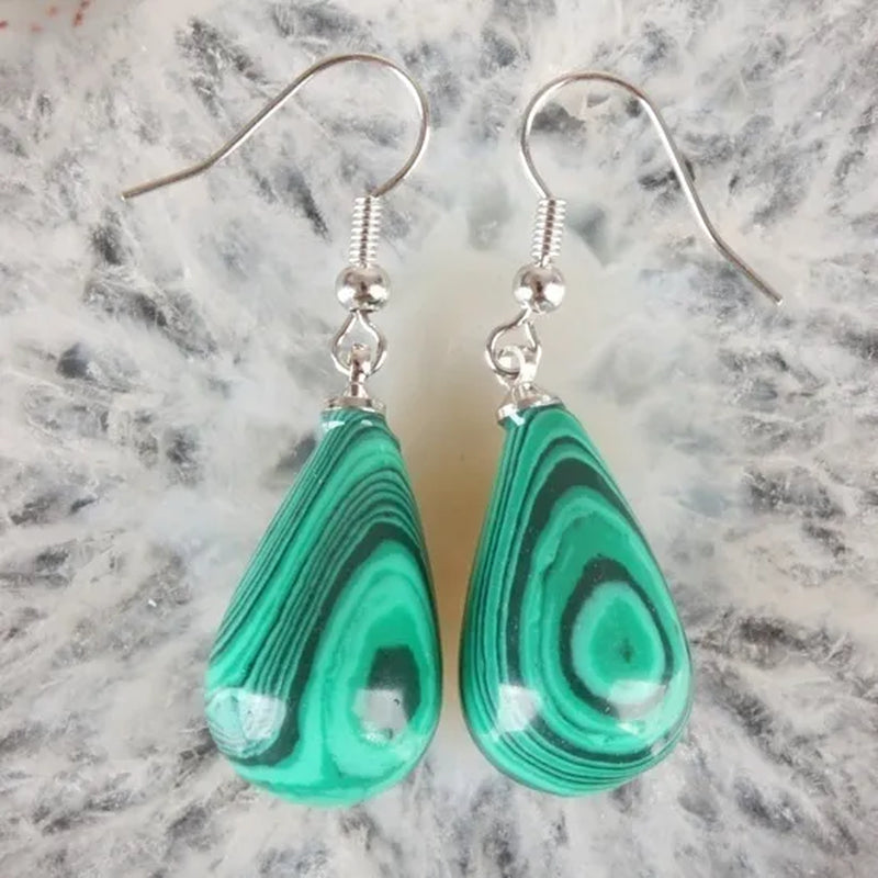 1 Pair 13X20MM Amethyst Clear Quartz Lapis Lazuli Turquoise Rose Quartz Opal Obsidian Jasper Drop Cone Bead Hook Dangle Diy Earrings