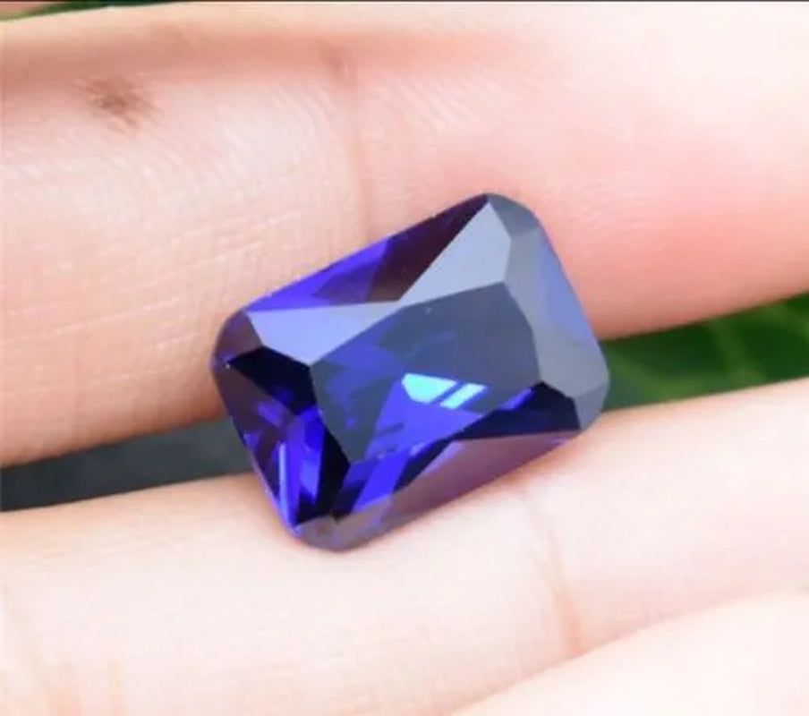 Unheated Blue Tanzanite 6X8Mm 2.36Ct Emerald Cut Shape AAAAA VVS Loose Gemstone