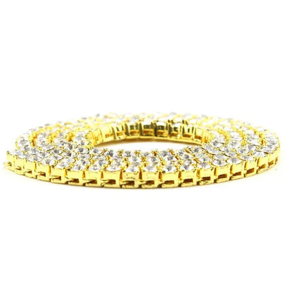 Gold Silver Clear Cz Stones Iced Out Men 1 Row 24inch 30inch Chain Hip Hop Necklace