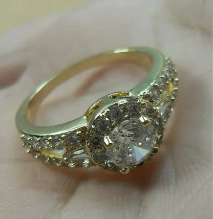 3-Color Natural 2.38CT White/Alexandrite/Sapphire Diamond 14K Yellow Gold Wedding Ring Size 6-10