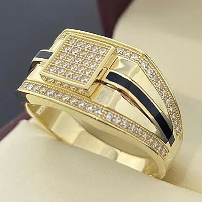Classic Business Men's Fashion Jewelry Accessories Exquisite 925 Sterling Silver 1.2CT Diamond Ring Noble Gentleman Engagement Wedding Jewelry Boyfriend Birthday Party Ring Anniversary Gift Luxury Brand Men's Ring Size US5-14