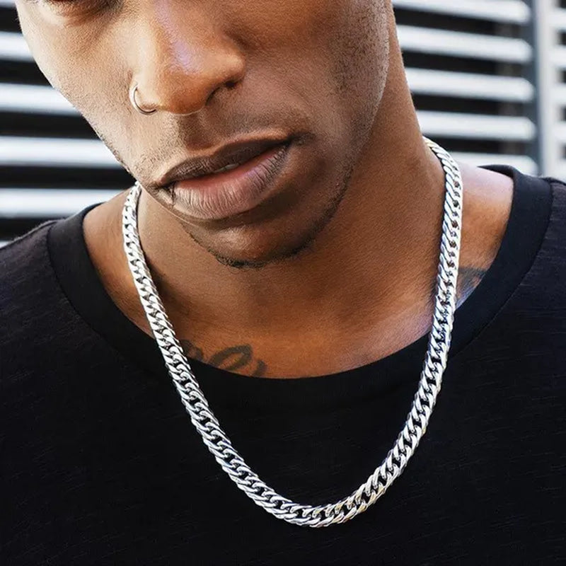 6mm Miami Cuban Link Chain Necklace and Bracelet Set In 925 Sterling Silver