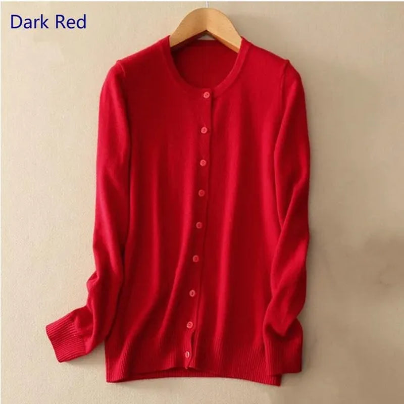 Plus Size S-XXL Spring Fashion Wool Pure Cashmere Sweater Cardigan Pullovers Pull Long Sleeve Women Sweaters Cardigans Outwear Coat