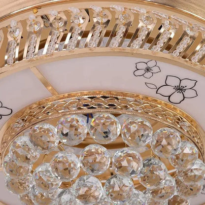 42" Modern Luxury Invisible Dimmable Chandelier Fan with Remote Control Retractable Blades 3 Speeds