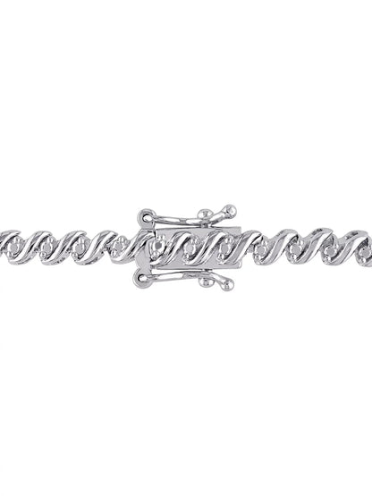 1/2 Carat T.W. Diamond Sterling Silver Tennis Bracelet, 7.5