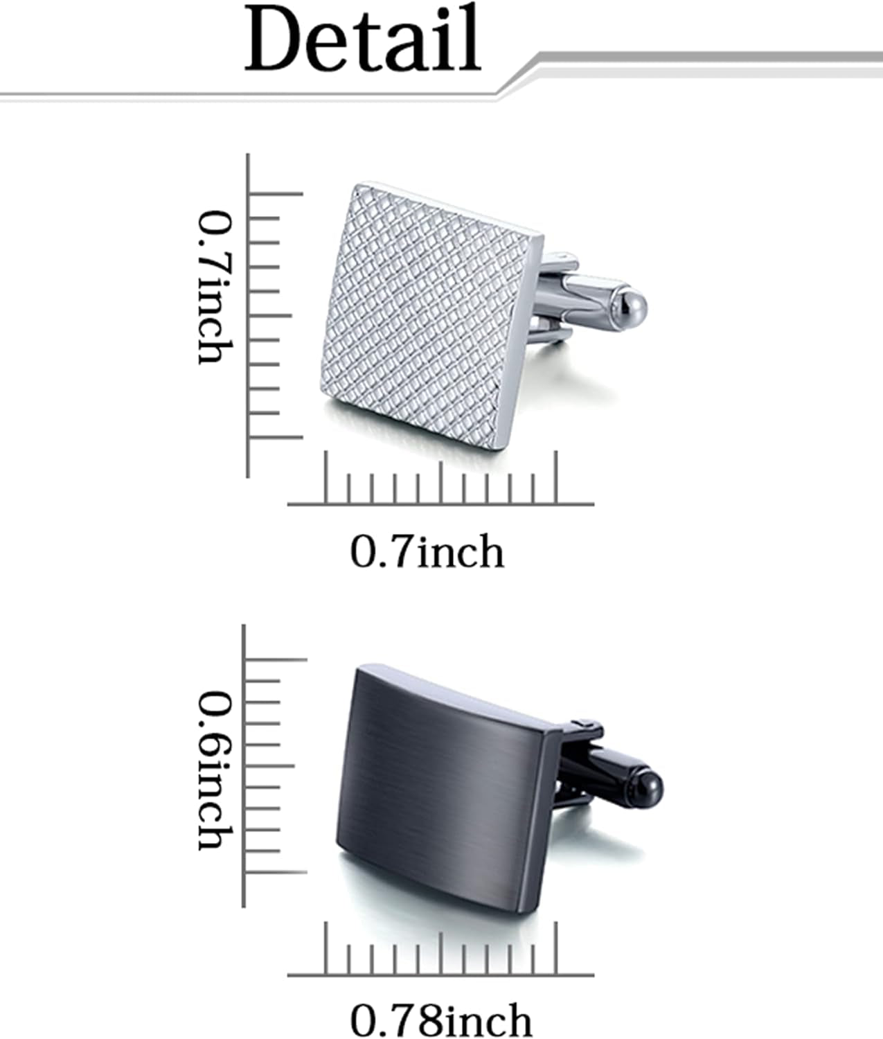 6 Pairs Cufflinks Classic Striped Disc Square Spherical Knot CZ Rectangle Cylindrical Cufflinks Set for Men