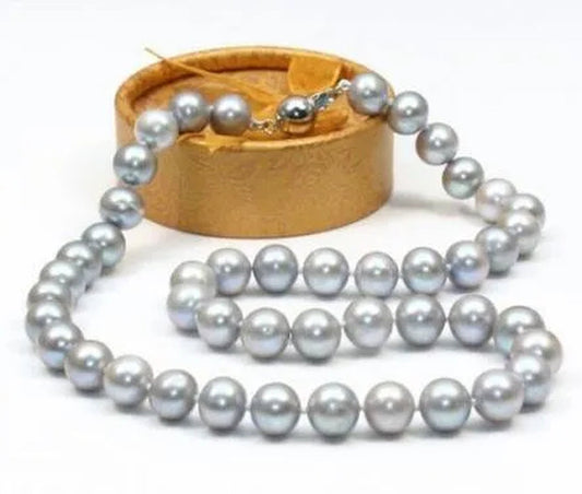 10-11Mm Natural Australian South Sea Gray Pearl Necklace