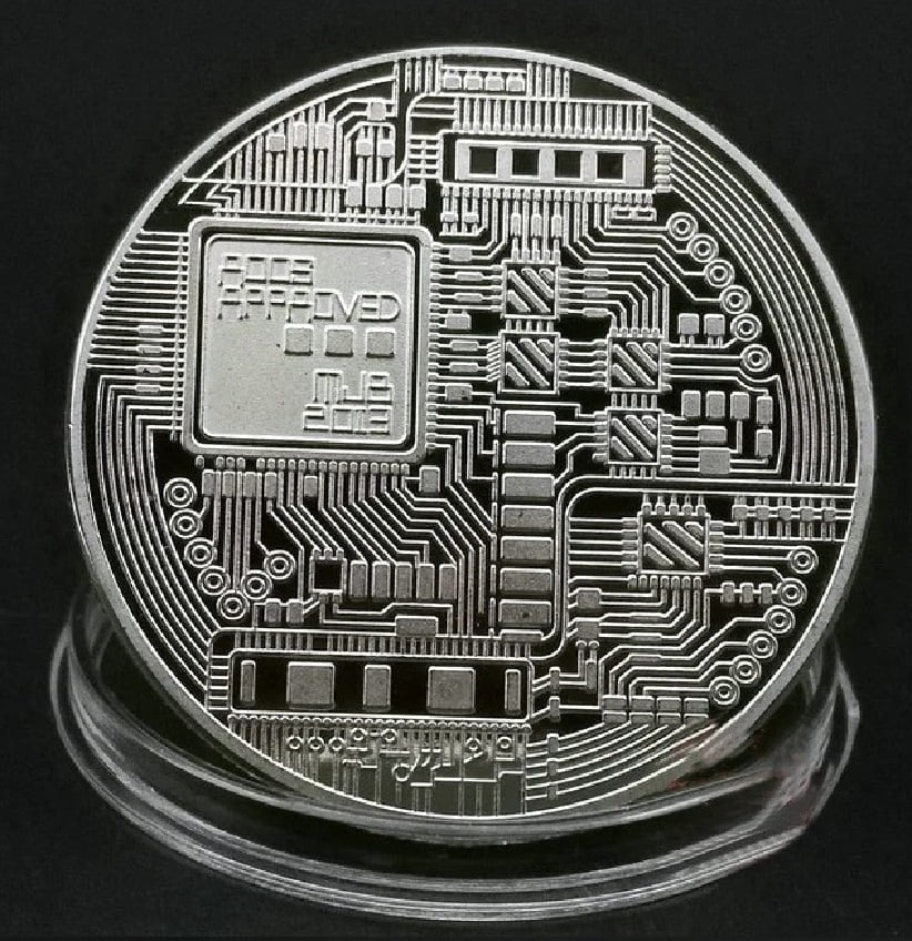 SILVER PLATED Bitcoin Token W/Display Case Master Coins