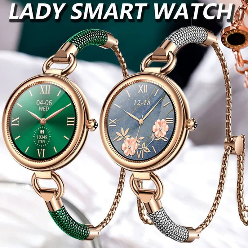 Women Lovely Diamond Bracelet Smart Watch Full Touch Screen Sports Fitness Tracker IP67 Waterproof Women's Smartwatch for Android IOS