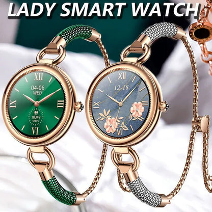 Women Lovely Diamond Bracelet Smart Watch Full Touch Screen Sports Fitness Tracker IP67 Waterproof Women's Smartwatch for Android IOS
