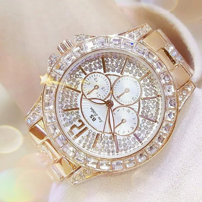 BS Bee Sister Luxury Creative Women Watches Gold Rhinestone Shining Design Bracelet Watches Ladies Women Wrist Watch Montre Femme