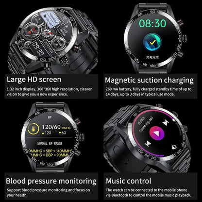 LIGE Newest Bluetooth Call Smart Watches for Men Sports Fitness Tracker Waterproof Smartwatch Large HD Screen Health Bracelet Montre Connecter